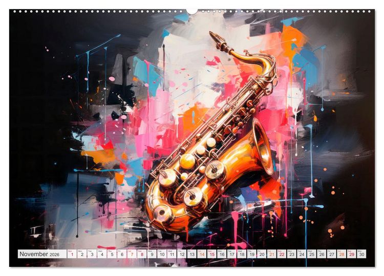 Produktbild: Musical Instruments CHARMING MODERN PRESENTATION (Wall Calendar 2026 DIN A2 landscape), CALVENDO 12 Month Wall Calendar