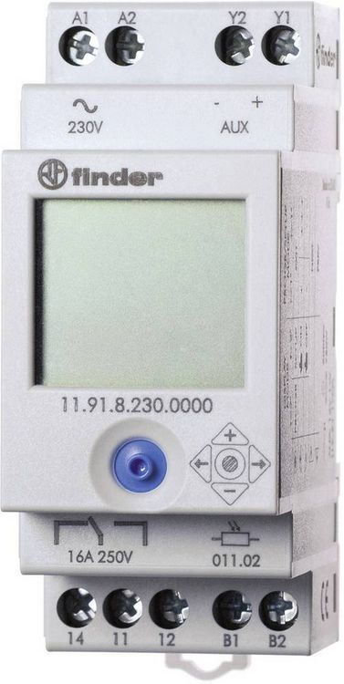 Produktbild: Finder D&auml;mmerungsschalter 1 St. 11.91.8.230.0000 Betriebsspannung:230 V/AC Empfindlichkeit Licht: 2 - 150 lx