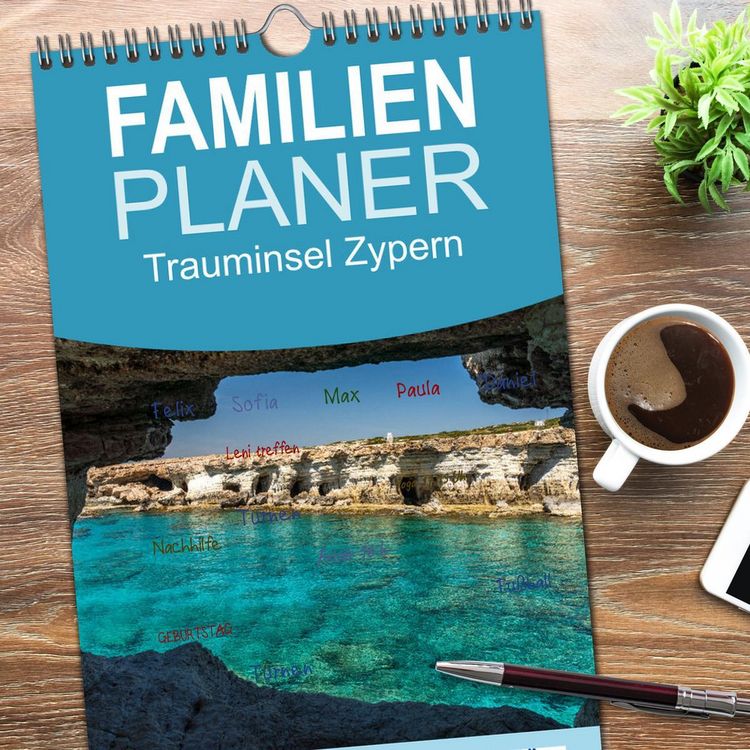 Produktbild: Familienplaner 2026 - Trauminsel Zypern mit 5 Spalten (Wandkalender, 21 x 45 cm) CALVENDO