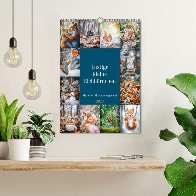 Produktbild: Lustige kleine Eichh&ouml;rnchen (Wandkalender 2026 DIN A3 hoch), CALVENDO Monatskalender