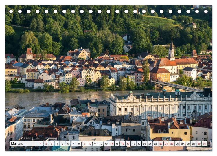 Produktbild: Drei Fl&uuml;sse Stadt Passau (Tischkalender 2026 DIN A5 quer), CALVENDO Monatskalender