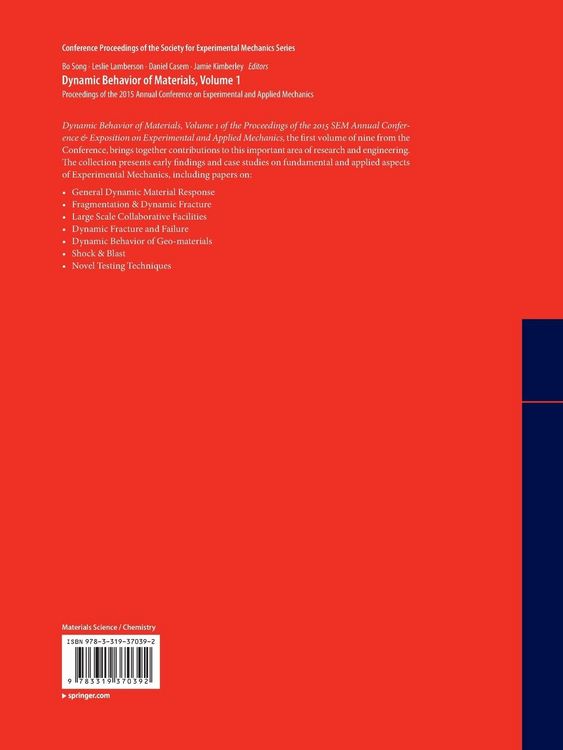 Produktbild: Dynamic Behavior of Materials, Volume 1