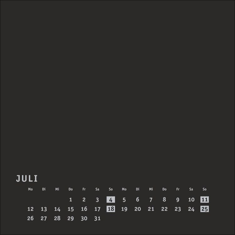 Produktbild: Premium-Bastelkalender schwarz klein 2027