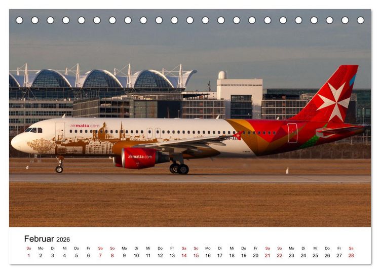 Produktbild: Flugzeuge von Airbus 2026 (Tischkalender 2026 DIN A5 quer), CALVENDO Monatskalender