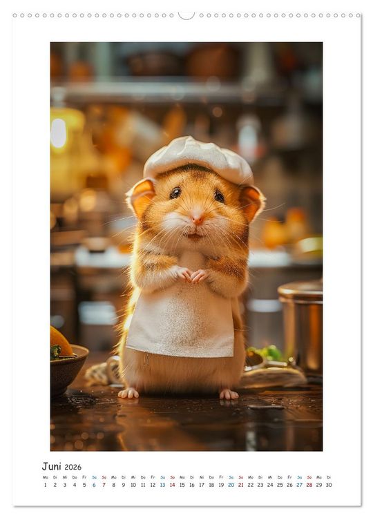 Produktbild: Lustige kleine Hamster (Wandkalender 2026 DIN A2 hoch), CALVENDO Monatskalender
