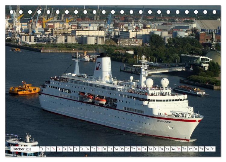 Produktbild: Dicke P&ouml;tte im Hafen und auf gro&szlig;er Fahrt (Tischkalender 2026 DIN A5 quer), CALVENDO Monatskalender