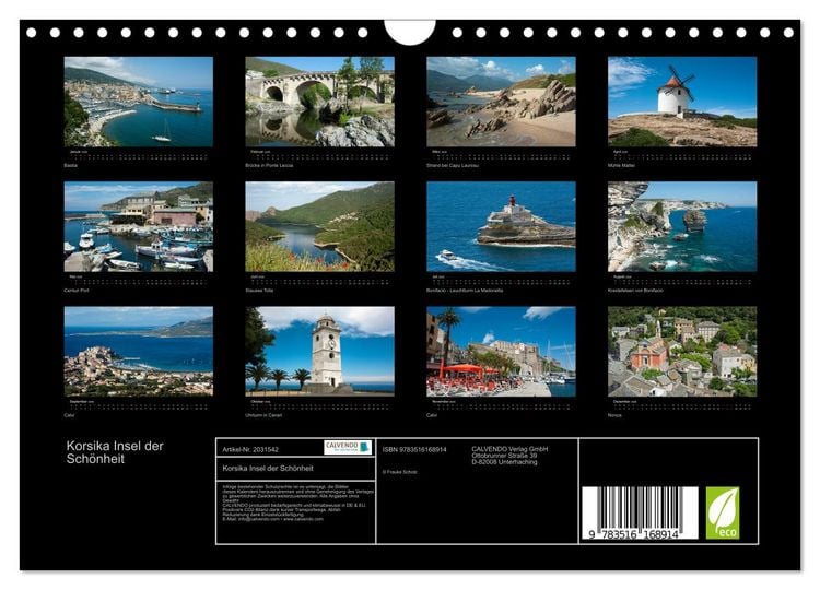 Produktbild: Korsika Insel der Sch&ouml;nheit (Wandkalender 2026 DIN A4 quer), CALVENDO Monatskalender
