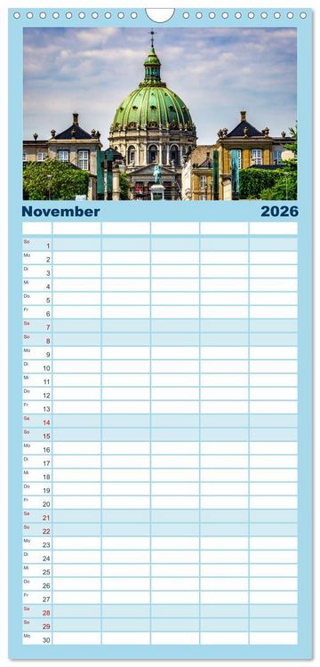 Produktbild: Familienplaner 2026 - Kopenhagen - Die wundervolle Hafenstadt mit 5 Spalten (Wandkalender, 21 x 45 cm) CALVENDO