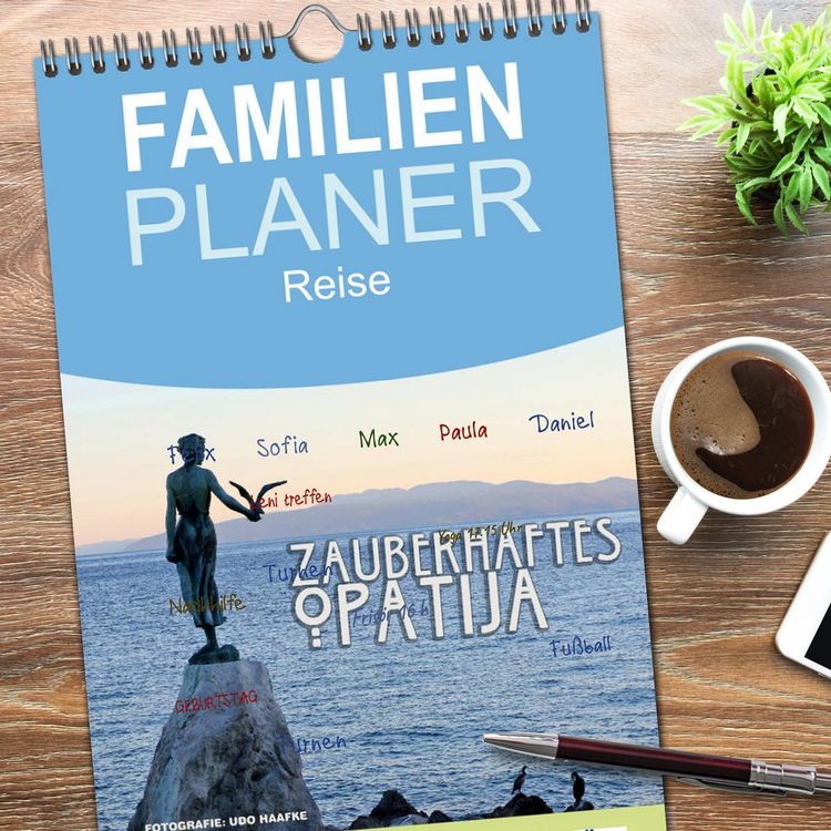 Produktbild: Familienplaner 2026 - Zauberhaftes Opatija mit 5 Spalten (Wandkalender, 21 x 45 cm) CALVENDO