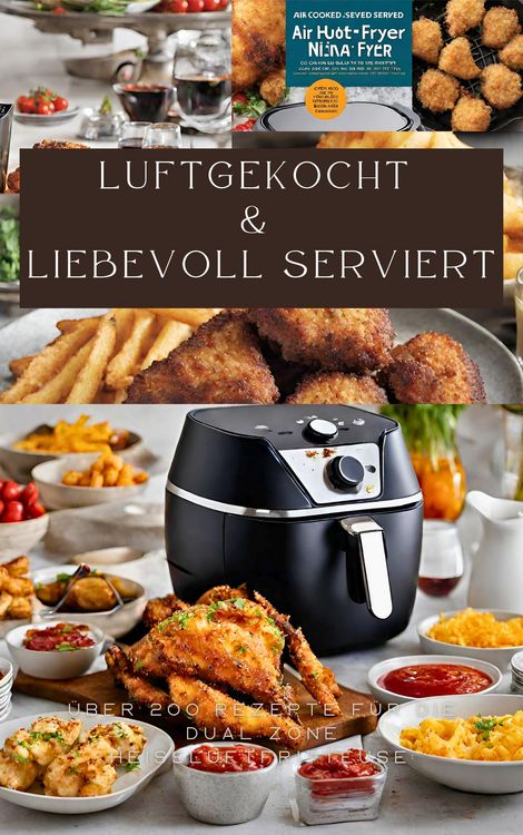 Produktbild: Luftgekocht & Liebevoll Serviert: &uuml;ber 200 Rezepte f&uuml;r die Dual Zone Heissluftfritteuse: