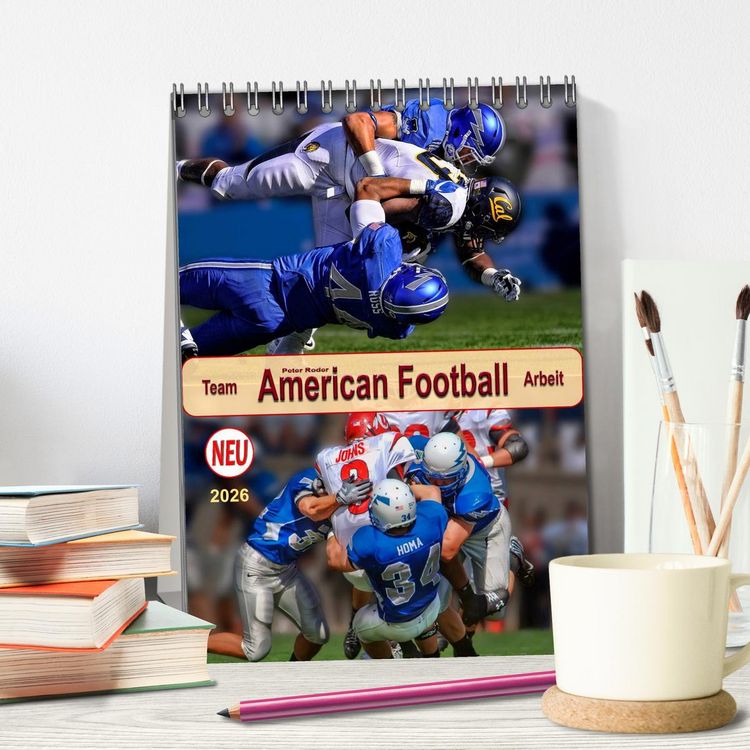Produktbild: American Football, Team-Arbeit (Tischkalender 2026 DIN A5 hoch), CALVENDO Monatskalender