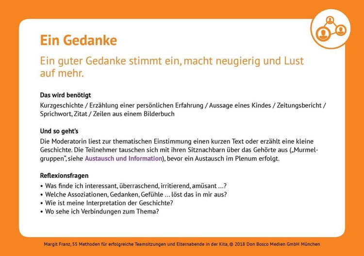 Produktbild: 55 Methoden f&uuml;r erfolgreiche Teamsitzungen und Elternabende in der Kita