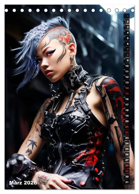 Produktbild: ROCKERINNEN Cyber, Goth, Punk und mehr (Tischkalender 2026 DIN A5 hoch), CALVENDO Monatskalender