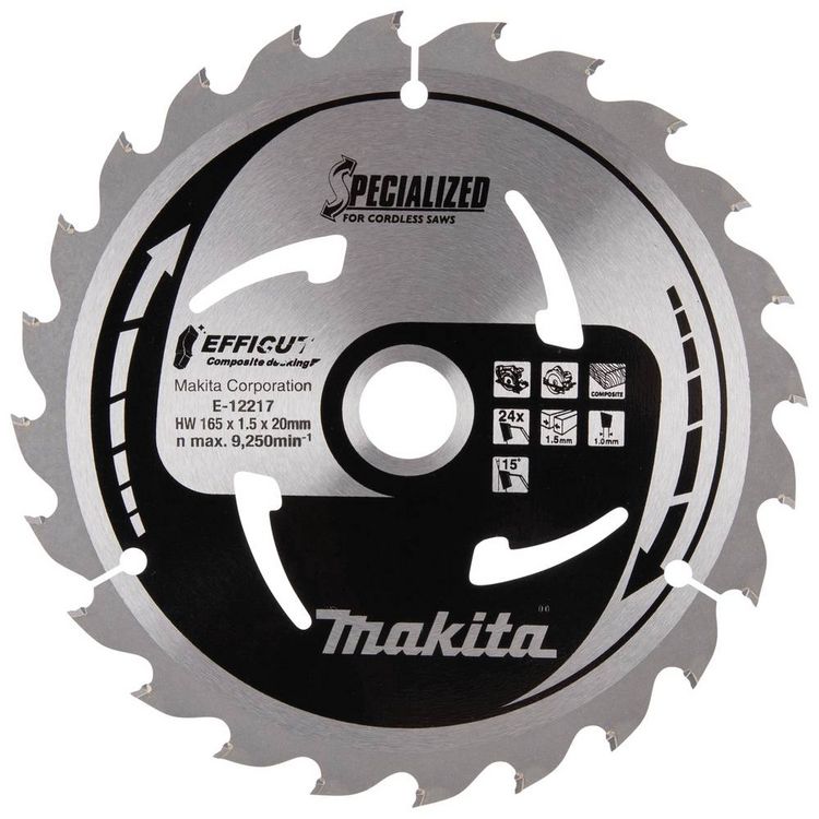 Produktbild: Makita E-12217 Kreiss&auml;geblatt 165 x 20 x 1.5mm Z&auml;hneanzahl: 24 1St.