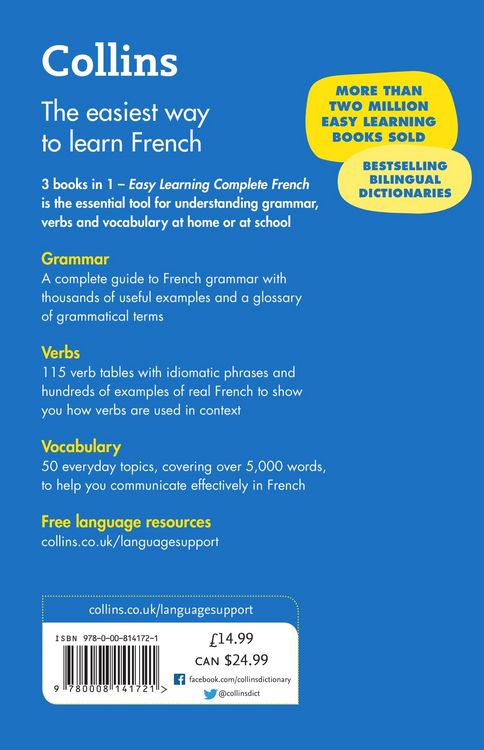 Produktbild: Easy Learning French Complete Grammar, Verbs and Vocabulary (3 books in 1)