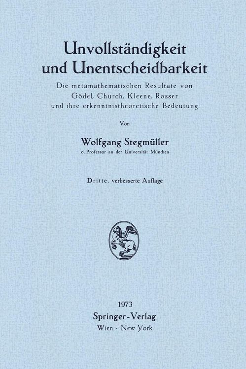 Produktbild: Unvollst&auml;ndigkeit und Unentscheidbarkeit
