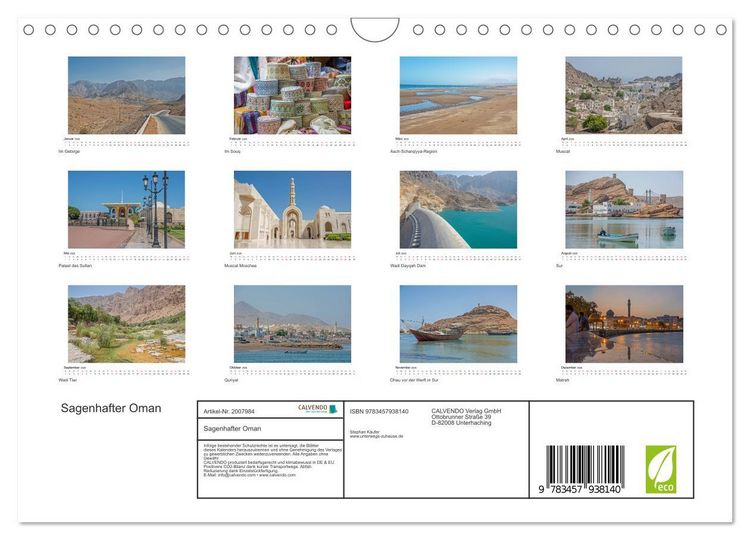 Produktbild: Sagenhafter Oman (Wandkalender 2026 DIN A4 quer), CALVENDO Monatskalender