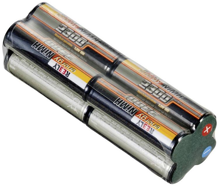 Produktbild: Reely Modellbau-Akkupack (NiMh) 9.6 V 2300 mAh Zellen-Zahl: 8 Mignon (AA) Mignon (AA) Block Mit L&ouml;tfahne
