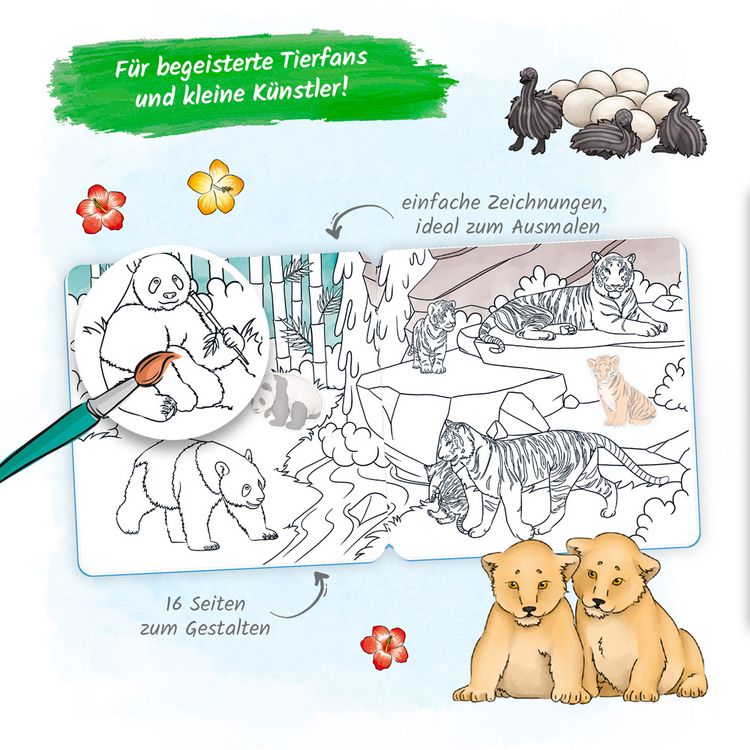 Produktbild: Tr&ouml;tsch Malbuch Stickermalbuch Tiere