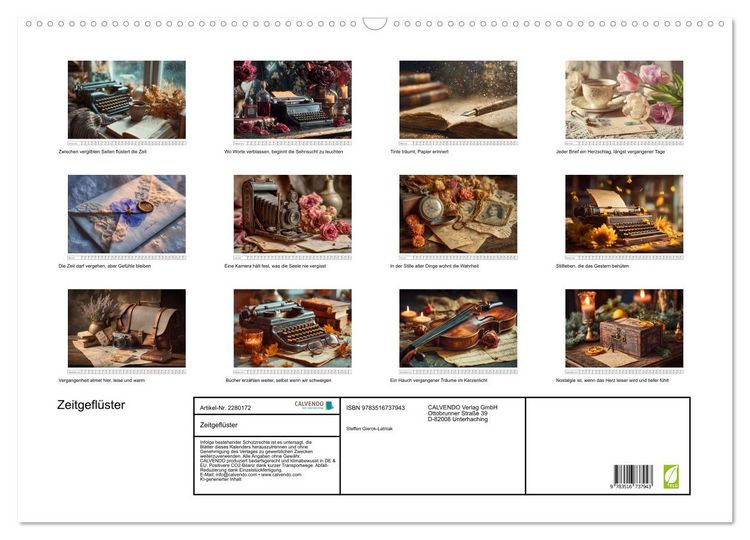 Produktbild: Zeitgefl&uuml;ster (Wandkalender 2026 DIN A2 quer), CALVENDO Monatskalender