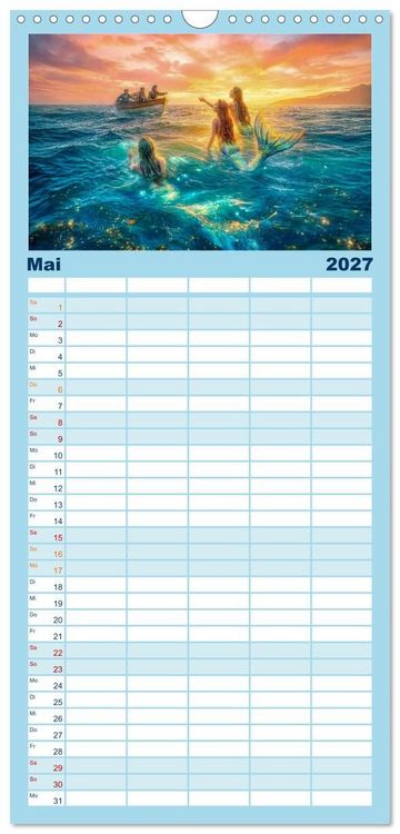 Produktbild: Familienplaner 2027 - Sirenen - die unheimliche Verlockung mit 5 Spalten (Wandkalender, 21 x 45 cm) CALVENDO