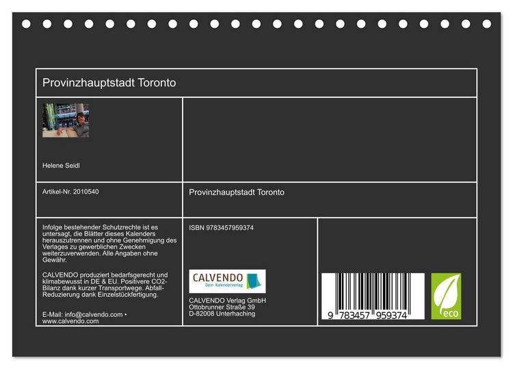 Produktbild: Provinzhauptstadt Toronto (Tischkalender 2026 DIN A5 quer), CALVENDO Monatskalender