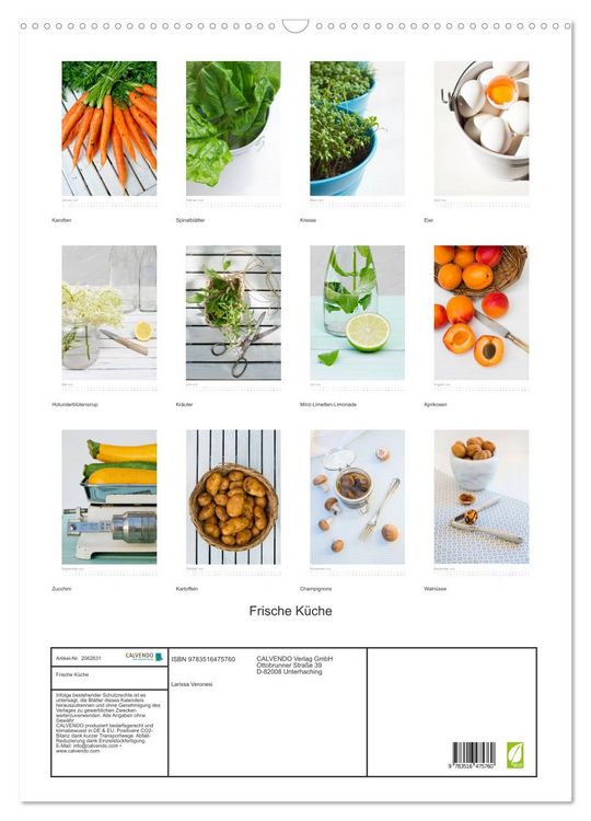 Produktbild: Frische K&uuml;che (Wandkalender 2026 DIN A2 hoch), CALVENDO Monatskalender