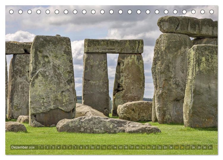 Produktbild: Geheimnisvolles Stonehenge (Tischkalender 2026 DIN A5 quer), CALVENDO Monatskalender