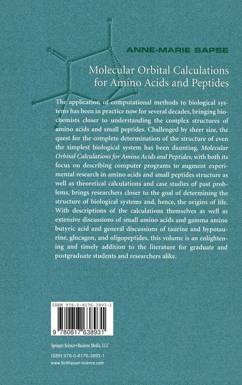 Produktbild: Molecular Orbital Calculations for Amino Acids and Peptides