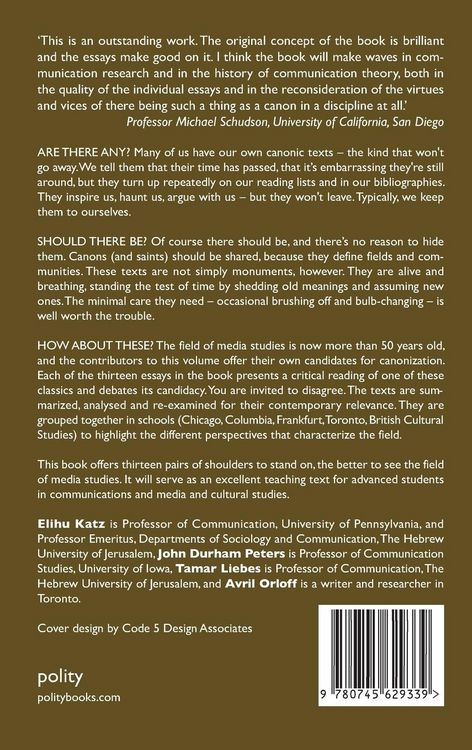 Produktbild: Canonic Texts in Media Research
