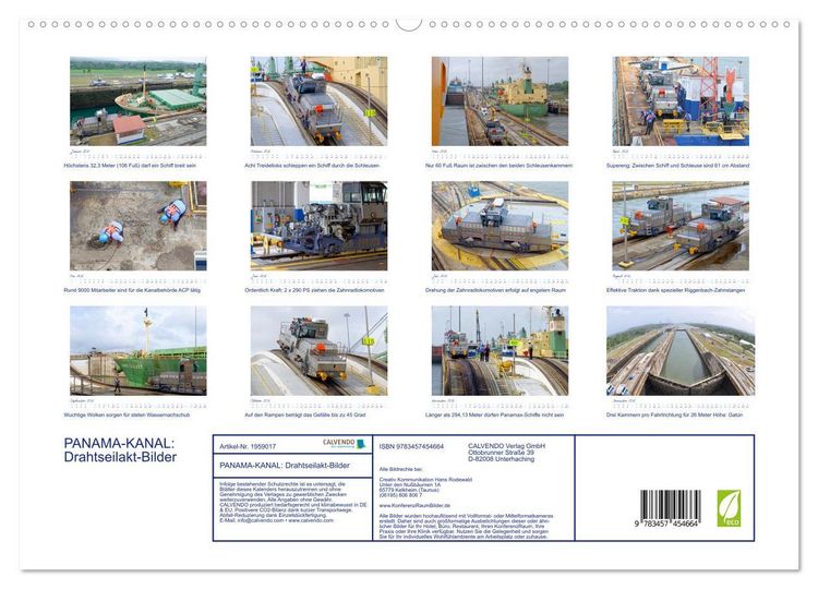Produktbild: PANAMA-KANAL: Drahtseilakt-Bilder (hochwertiger Premium Wandkalender 2026 DIN A2 quer), Kunstdruck in Hochglanz