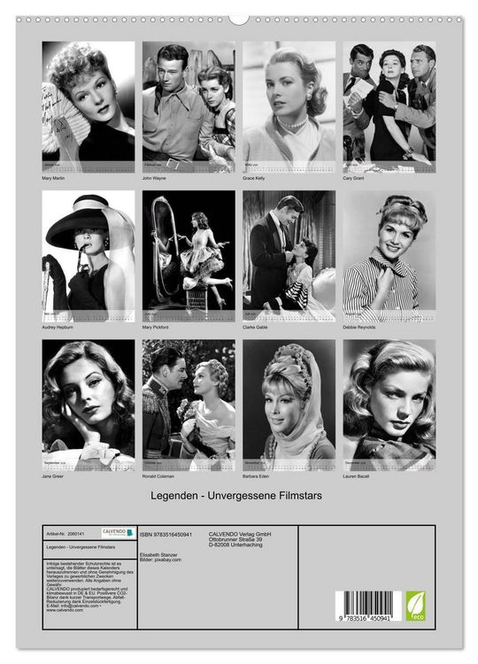 Produktbild: Legenden - Unvergessene Filmstars (hochwertiger Premium Wandkalender 2026 DIN A2 hoch), Kunstdruck in Hochglanz