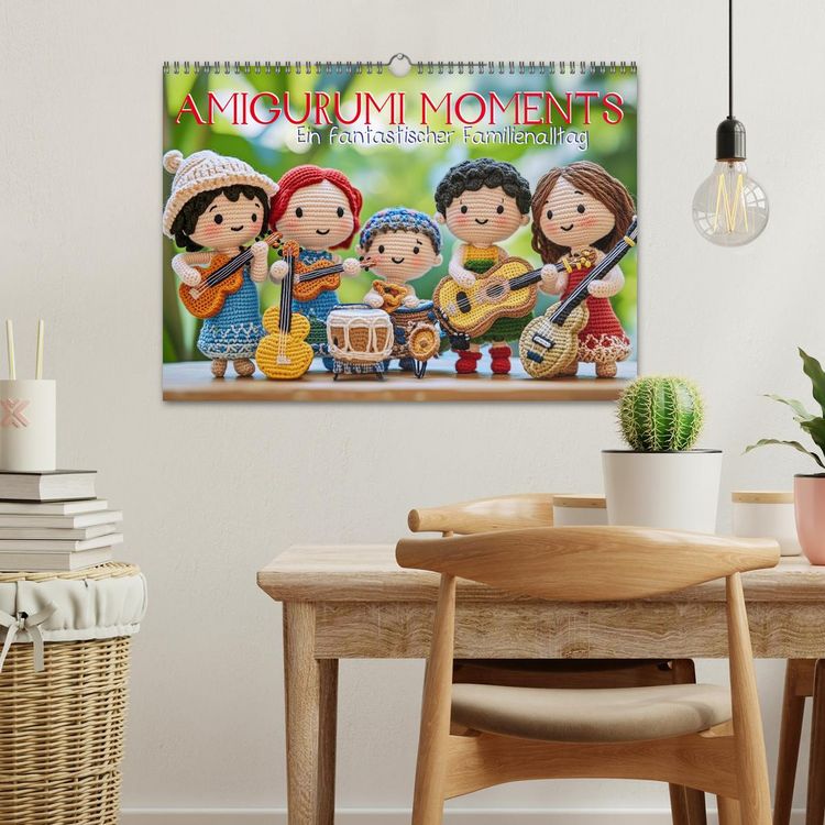 Produktbild: Amigurumi Moments. Ein fantastischer Familienalltag (Wandkalender 2026 DIN A3 quer), CALVENDO Monatskalender