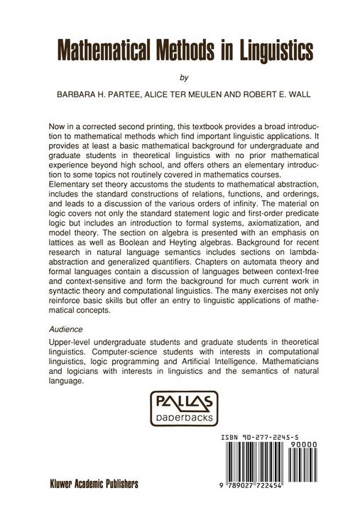 Produktbild: Mathematical Methods in Linguistics