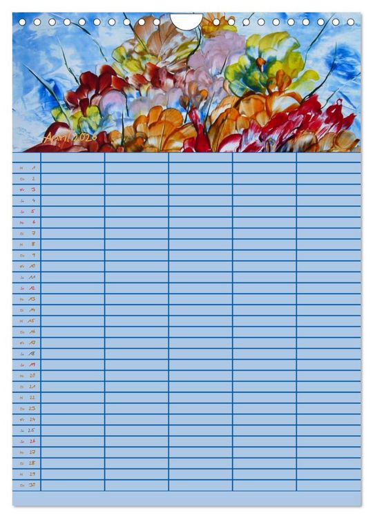 Produktbild: Bl&uuml;tenzauber - Familienplaner 2026 (Wandkalender 2026 DIN A4 hoch), CALVENDO Monatskalender