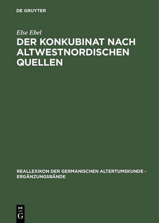 Produktbild: Der Konkubinat nach altwestnordischen Quellen