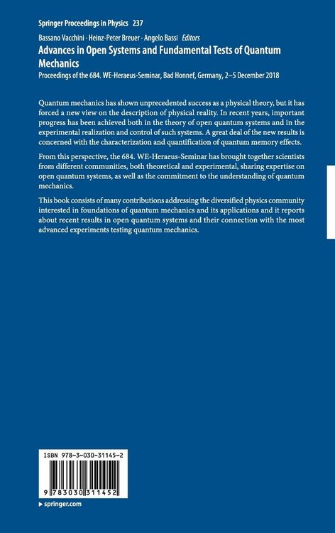 Produktbild: Advances in Open Systems and Fundamental Tests of Quantum Mechanics