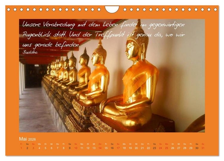 Produktbild: Buddha & Zitate (Wandkalender 2026 DIN A4 quer), CALVENDO Monatskalender