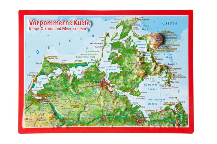Produktbild: Reliefpostkarte Vorpommern K&uuml;ste