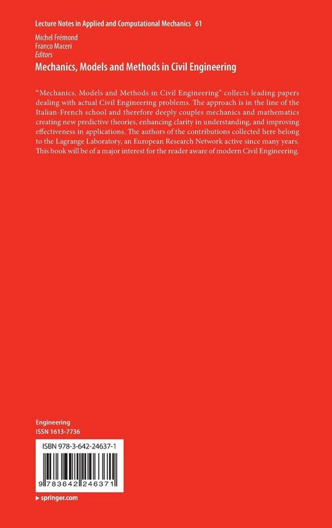 Produktbild: Mechanics, Models and Methods in Civil Engineering