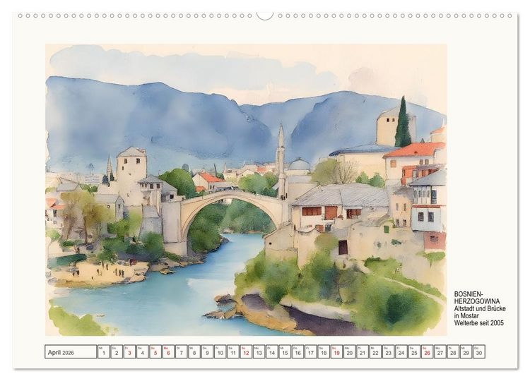 Produktbild: Europ&auml;ische Welterbest&auml;tten (Wandkalender 2026 DIN A2 quer), CALVENDO Monatskalender