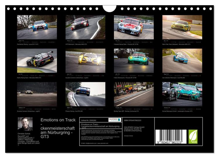 Produktbild: Emotions on Track - Langstreckenmeisterschaft am N&uuml;rburgring - GT3 (Wandkalender 2026 DIN A4 quer), CALVENDO Monatskalender