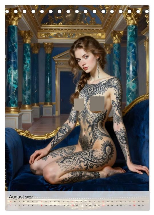 Produktbild: Tattoo Engel (Tischkalender 2027 DIN A5 hoch), CALVENDO Monatskalender