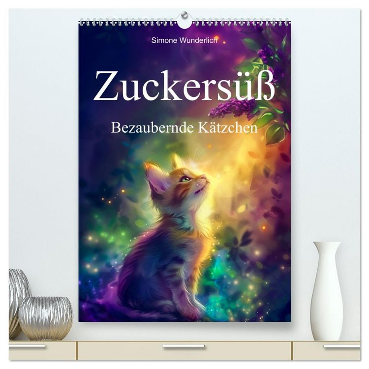 Produktbild: Zuckers&uuml;&szlig; - Bezaubernde K&auml;tzchen (hochwertiger Premium Wandkalender 2026 DIN A2 hoch), Kunstdruck in Hochglanz