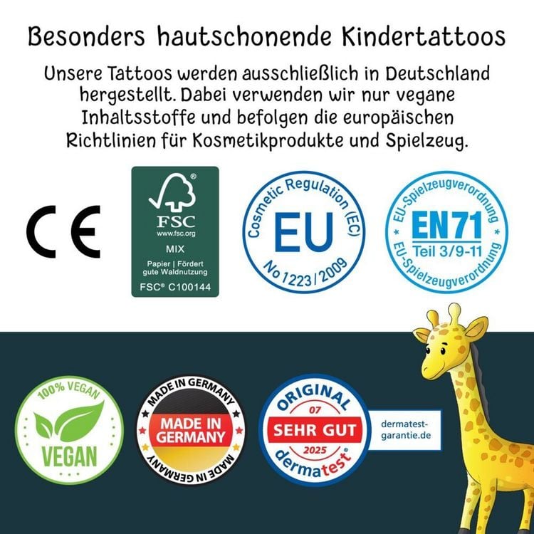 Produktbild: 150 hautfreundliche Kindertattoos &ndash; Thema: Tierischer Spa&szlig;