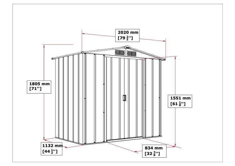 Produktbild: Metall Ger&auml;tehaus 202x113 Gartenhaus Schiebet&uuml;ren