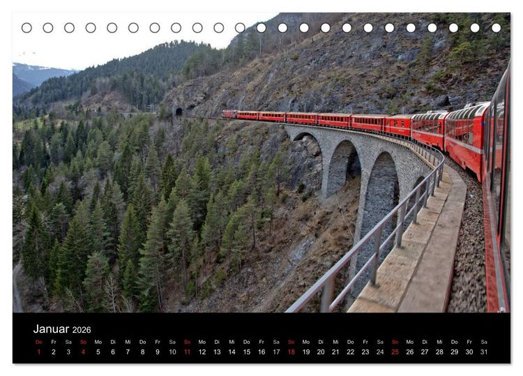 Produktbild: Schweizer Eisenbahn (Tischkalender 2026 DIN A5 quer), CALVENDO Monatskalender