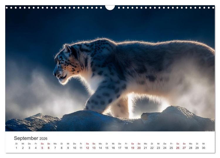 Produktbild: Geist des Gebirges - Ein Jahr in der wilden Welt der Schneeleoparden (Wandkalender 2026 DIN A3 quer), CALVENDO Monatskalender
