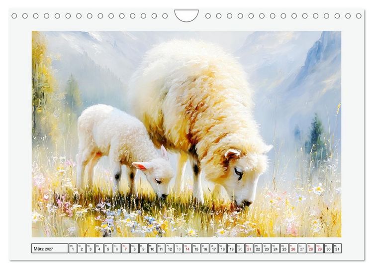 Produktbild: Schafe. Friedliche Tiere in sanften Naturmomenten (Wandkalender 2027 DIN A4 quer), CALVENDO Monatskalender