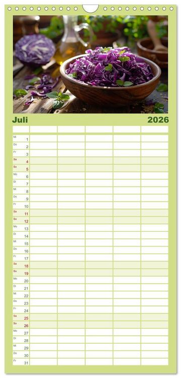 Produktbild: Familienplaner 2026 - Vitamine im &Uuml;berfluss mit 5 Spalten (Wandkalender, 21 x 45 cm) CALVENDO